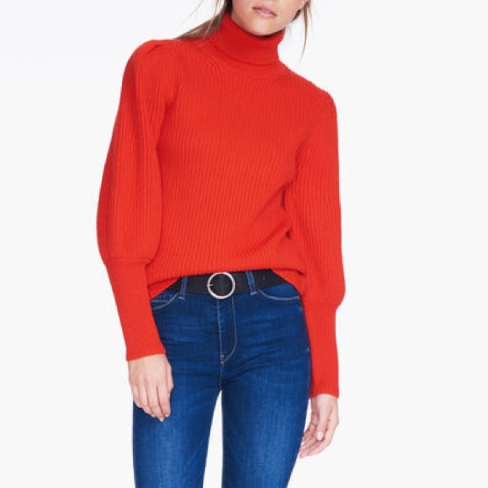 Ba&sh Red Krissy Turtleneck Pullover Wool and Cashmere Size S